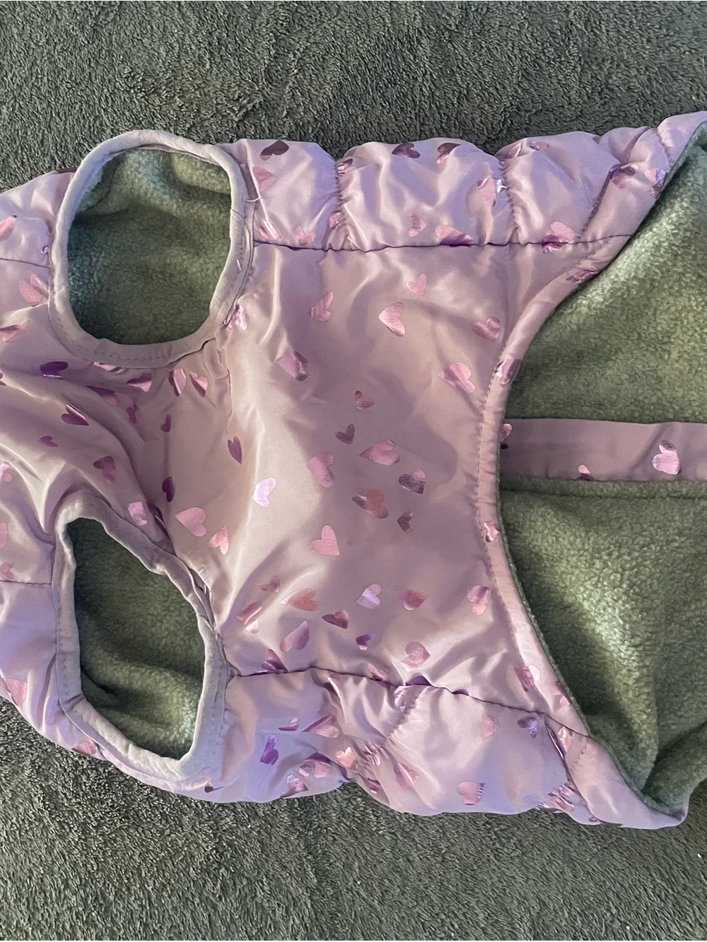 Pink Heart Quilted Dog Puffer Jacket with Zip